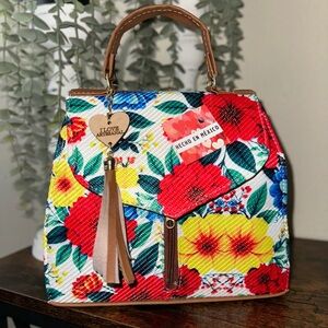 Handmade Floral Top-Handle Crossbody or Mini bag pack